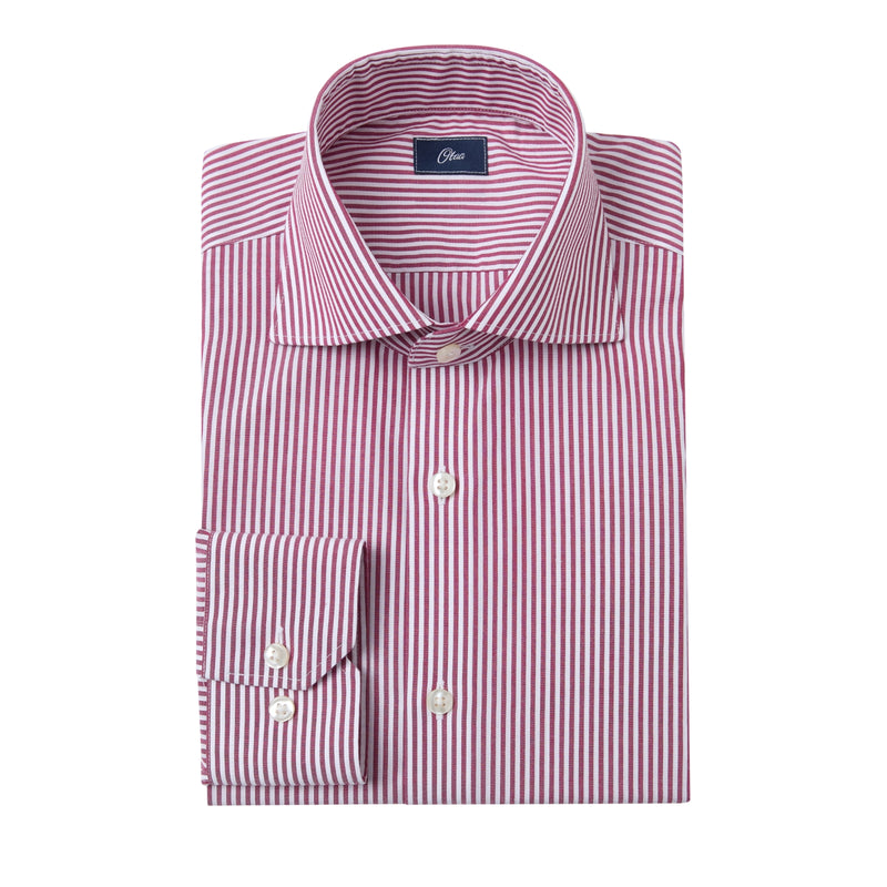 Redford Crimson Stripe Non-Iron Poplin Shirt