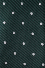 Forest Green Polka Dots Kids Necktie Fabric
