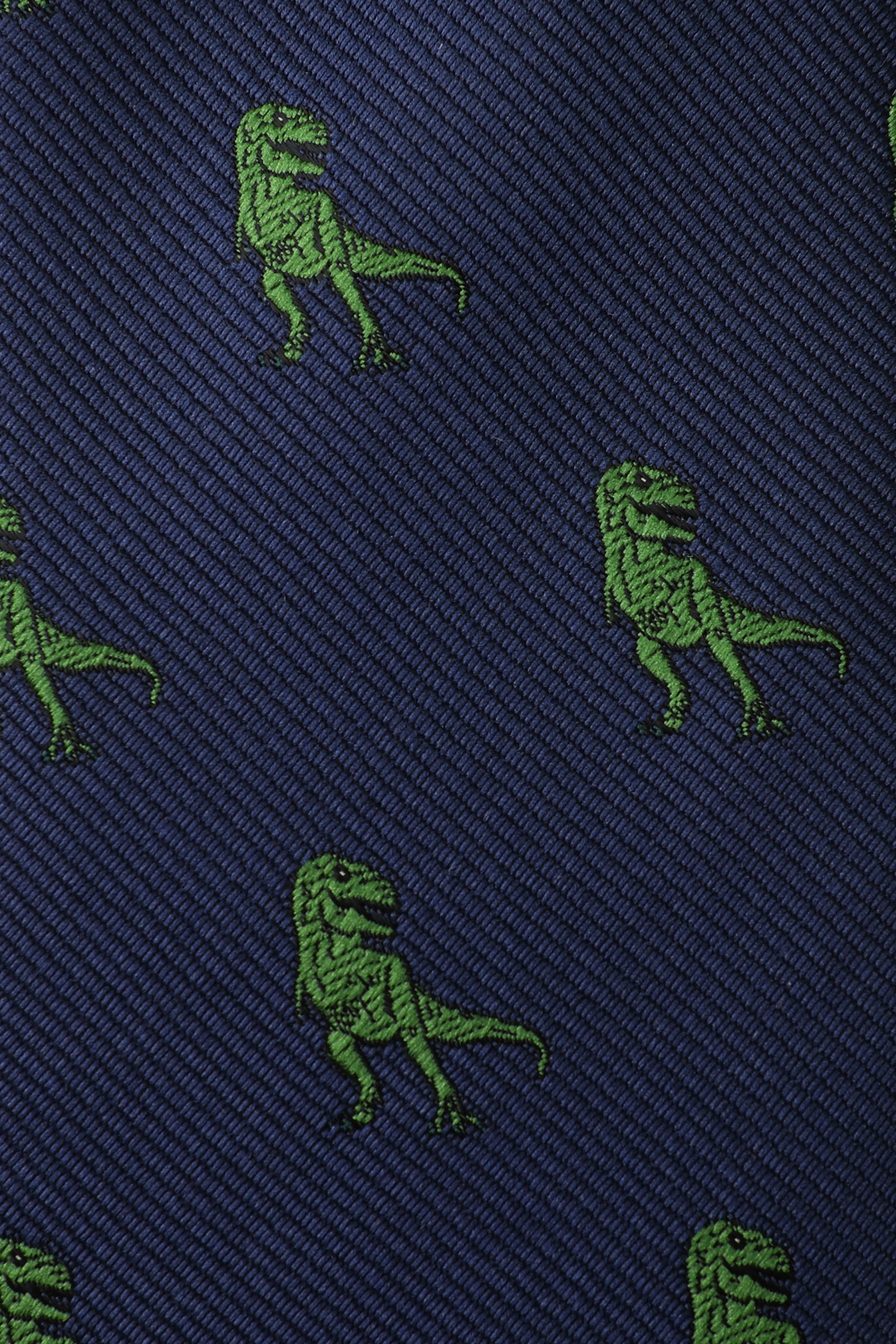 Green T-Rex Dinosaur Kids Necktie Fabric