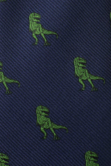 Green T-Rex Dinosaur Kids Necktie Fabric