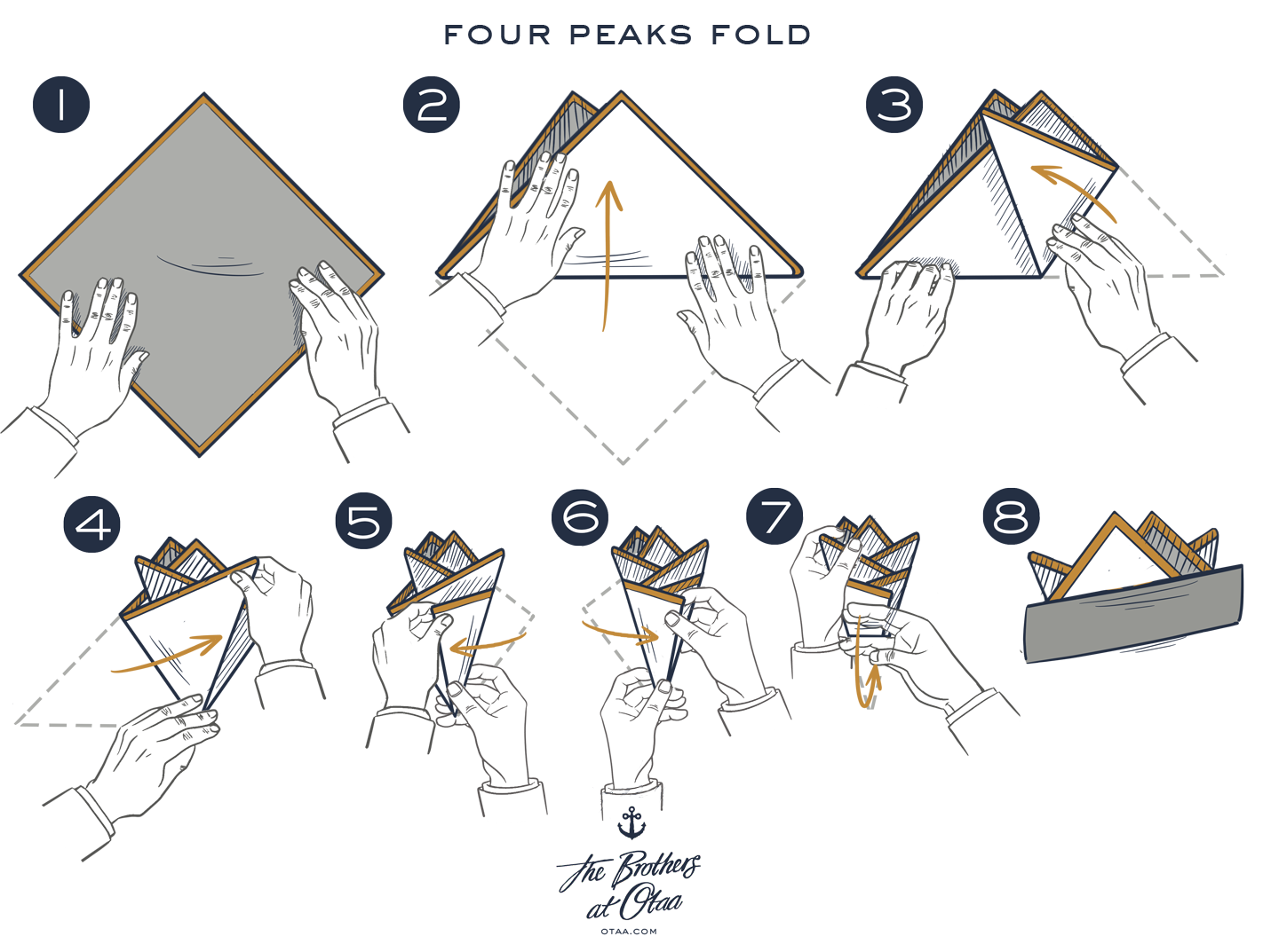 How To Fold A Four Peak Fold - steps