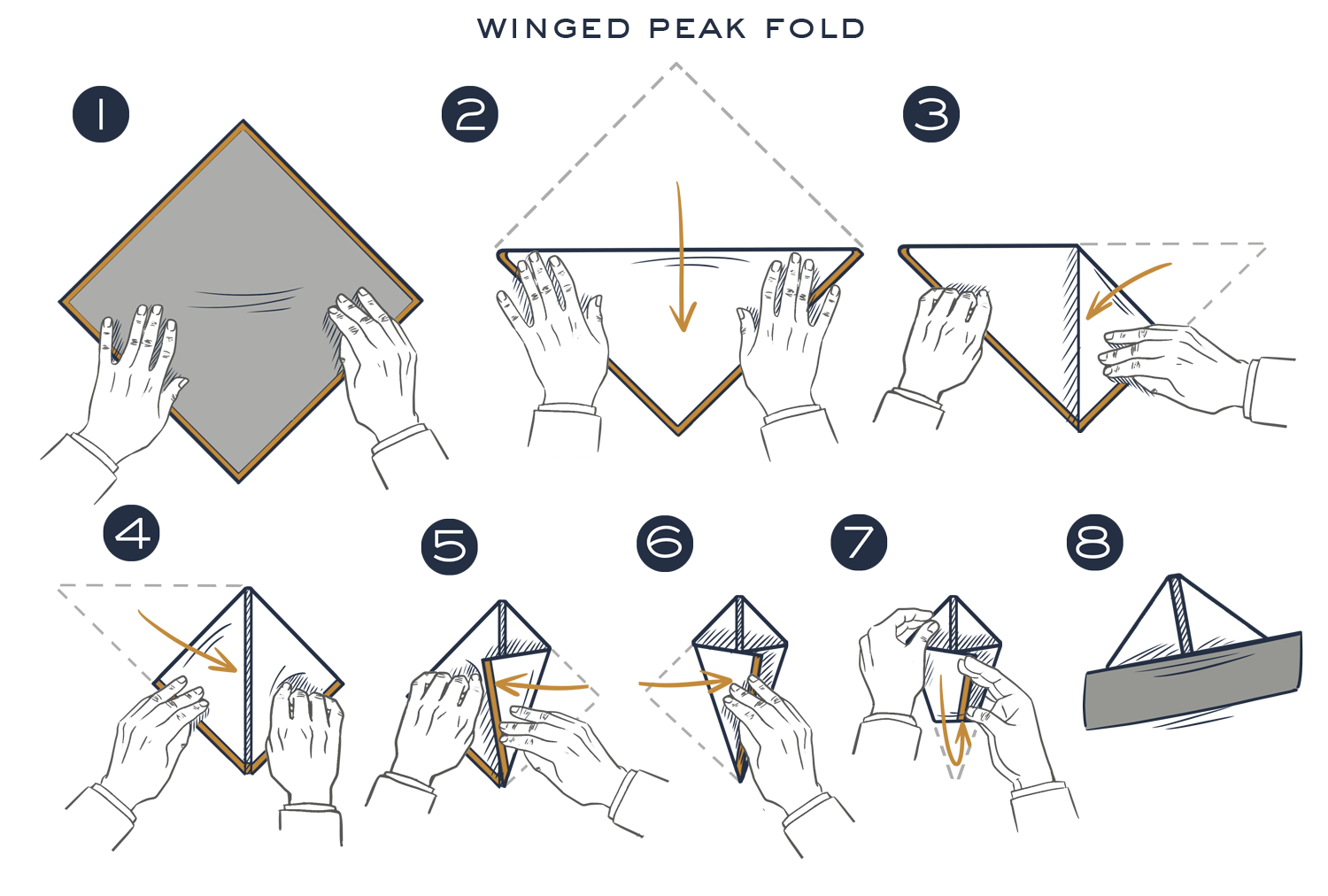 How To Fold A Winged Peak Fold - steps