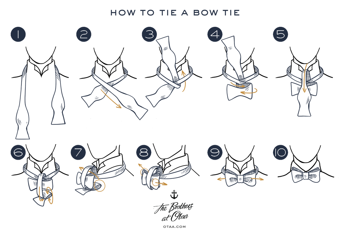 How To tie a bow tie - steps