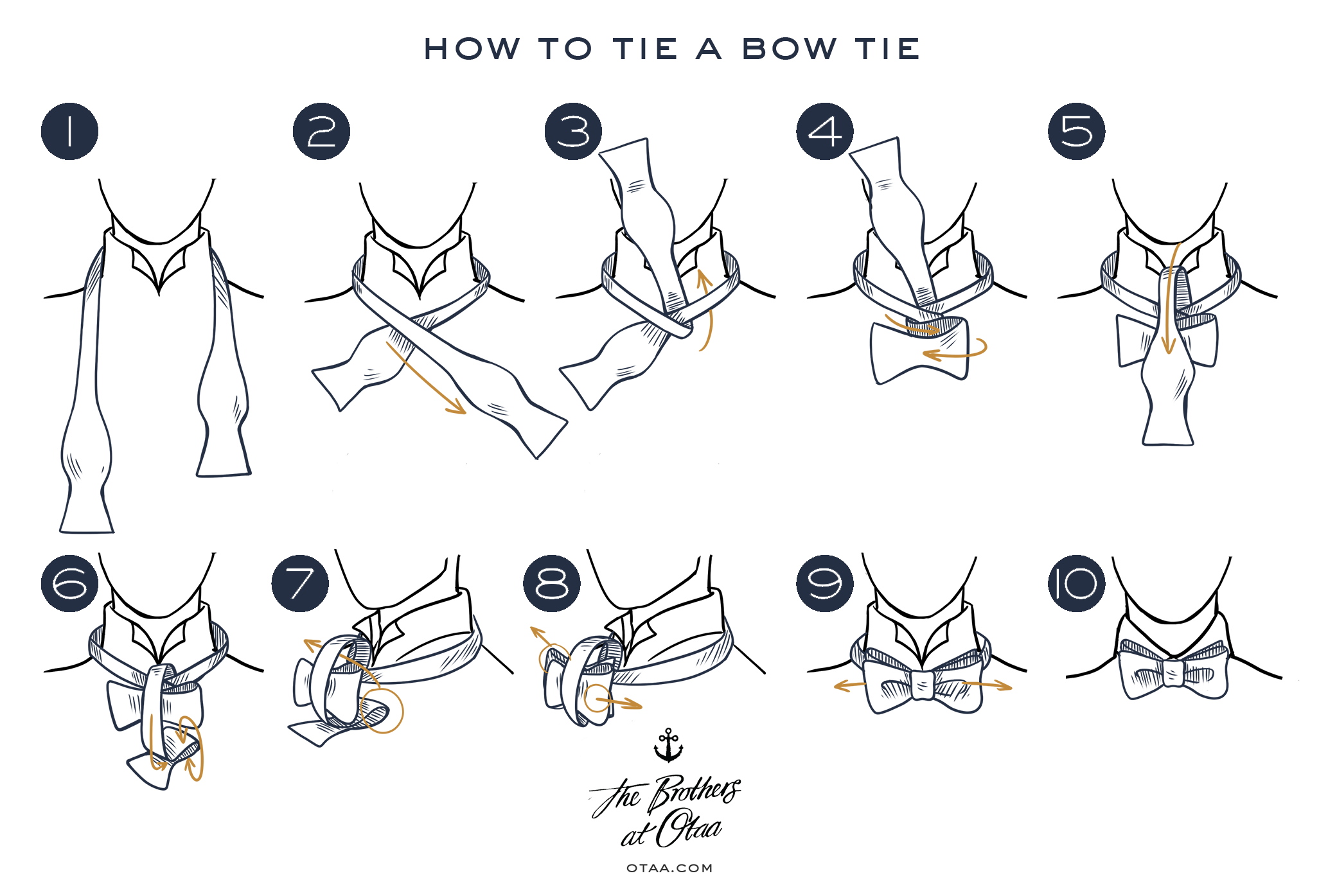 How To tie a bow tie - steps