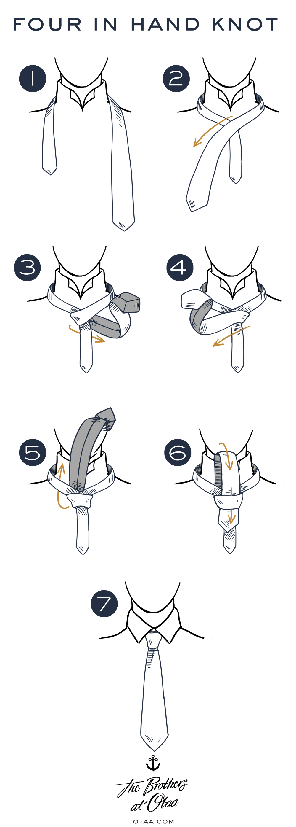 How to Tie a Four in Hand Knot - steps