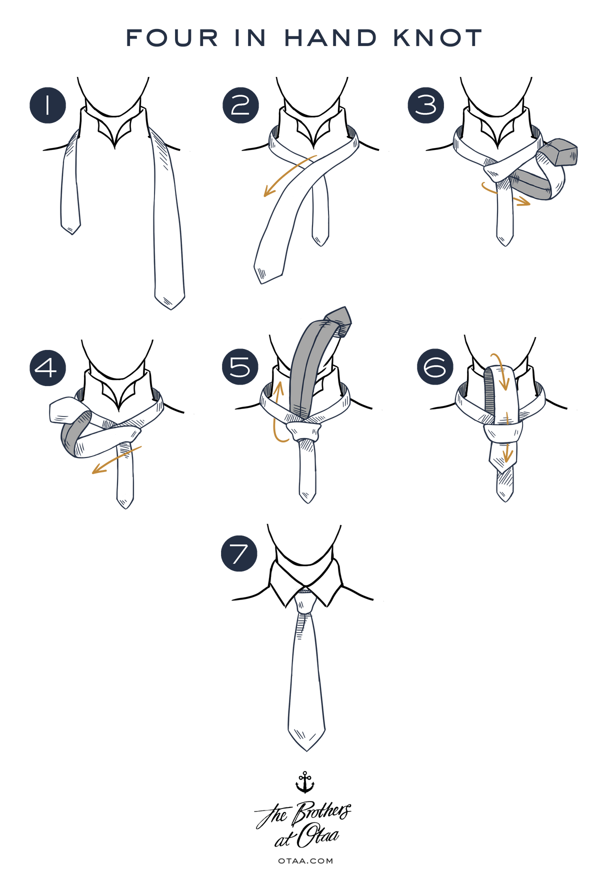 How to Tie a Four in Hand Knot - steps