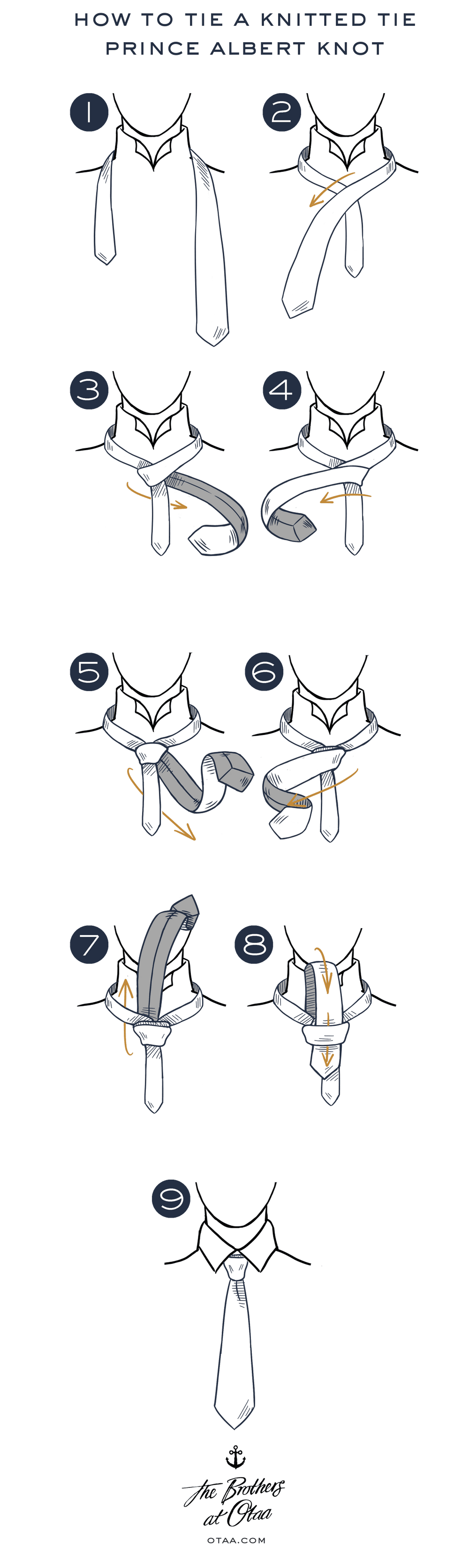 how to tie a knitted tie - steps