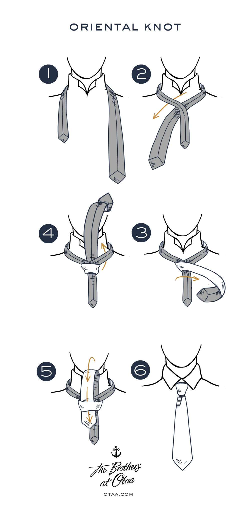 How to tie an oriental knot - steps