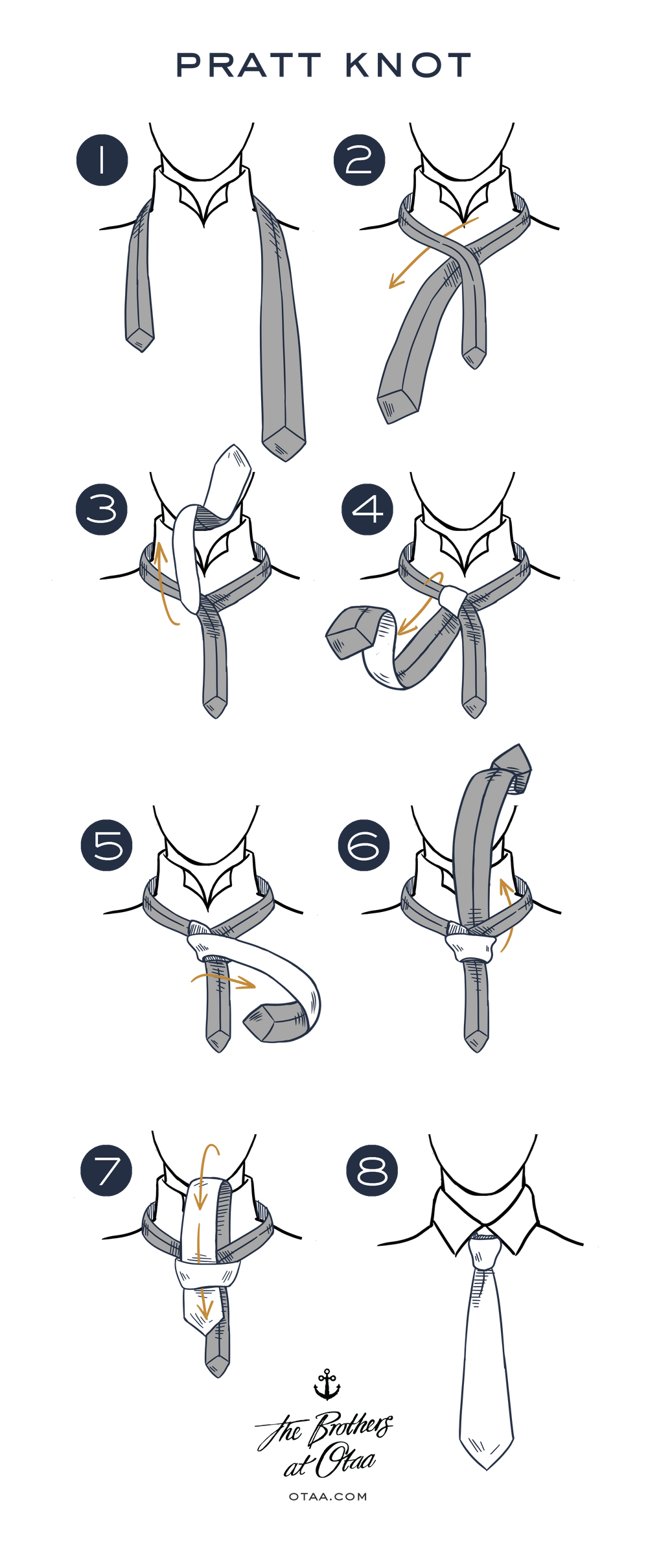 How To Tie A Pratt Knot - steps