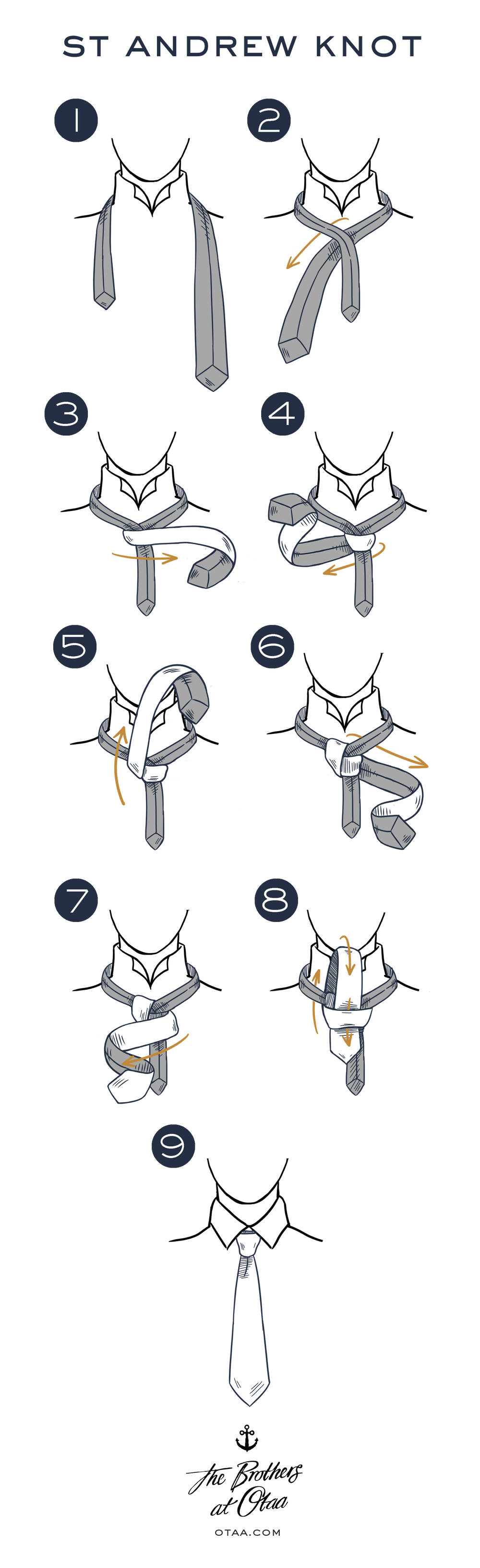 How to tie a st andrew knot - steps