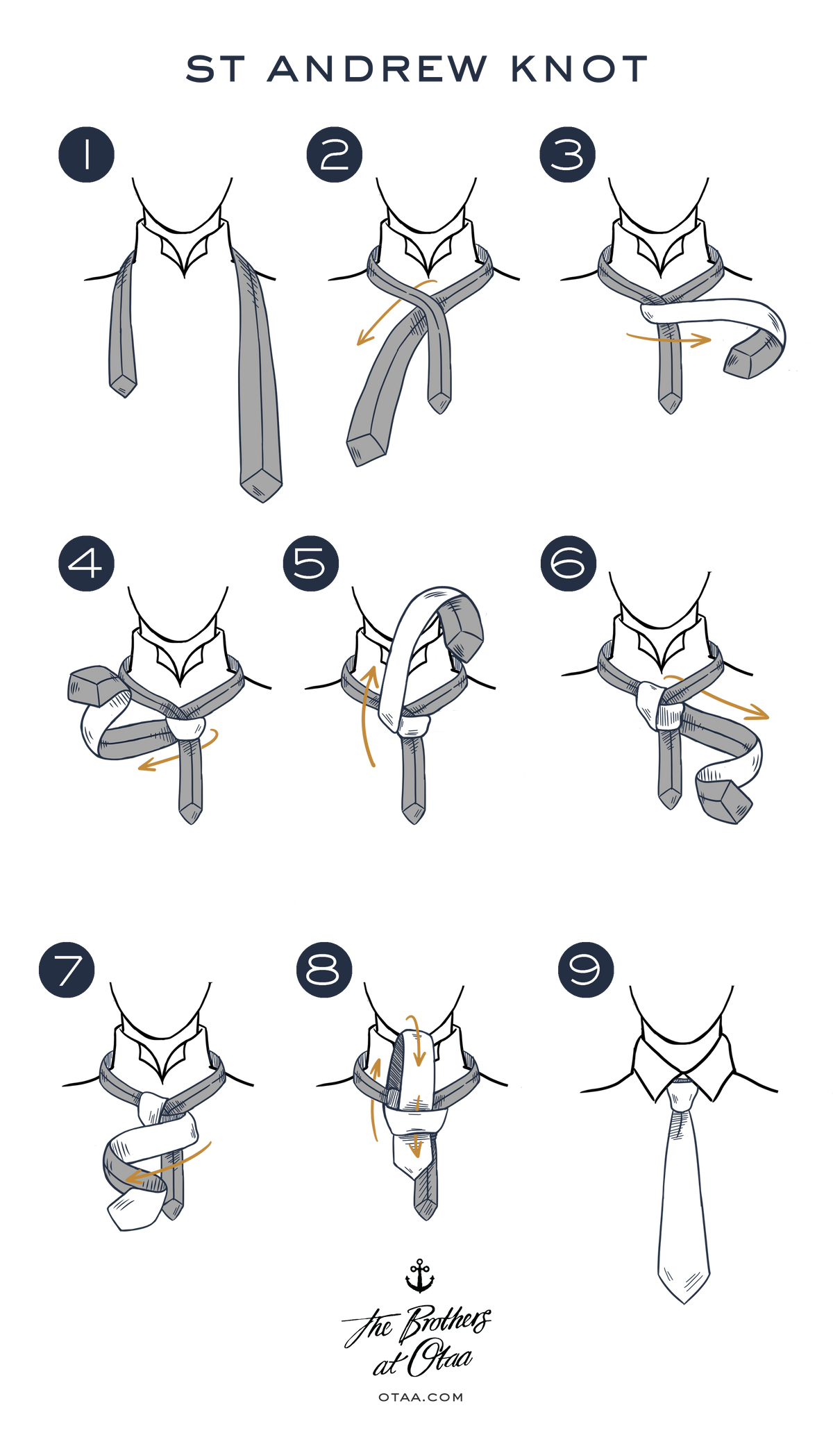 How to tie a st andrew knot - steps