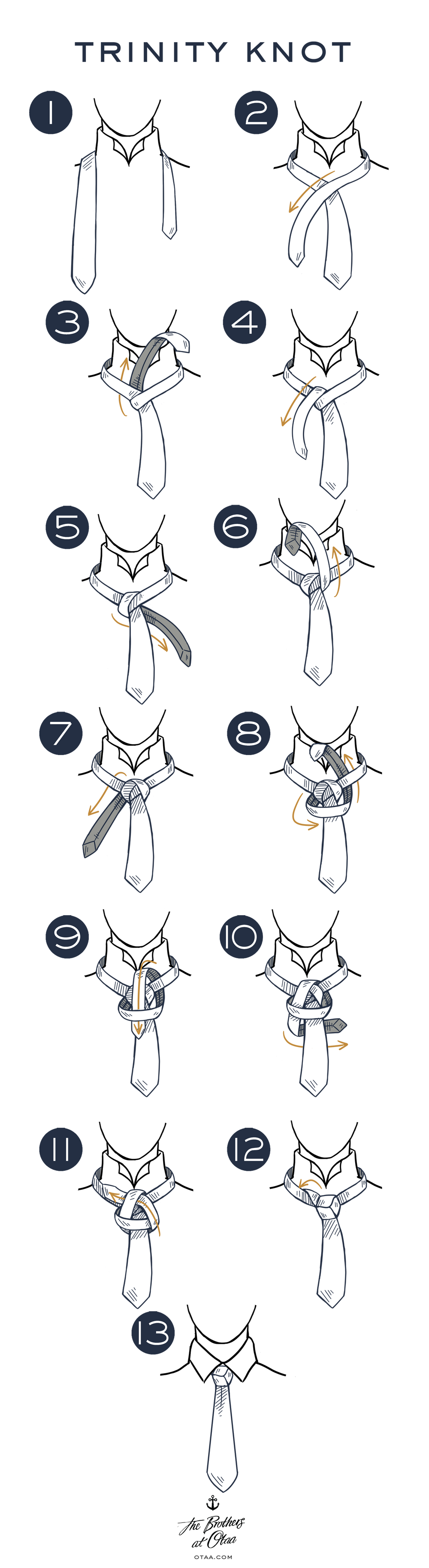 how to tie a trinity knot - steps