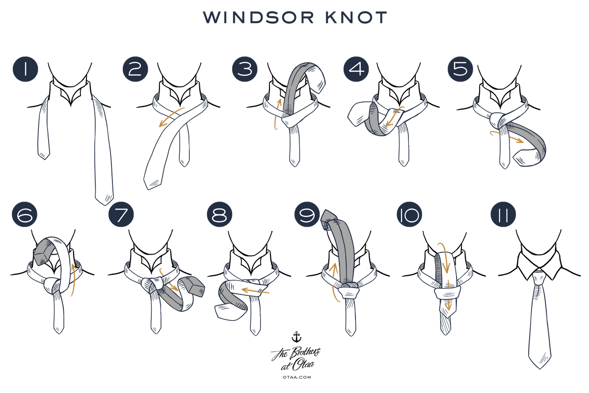 How to tie a windsor knot - steps