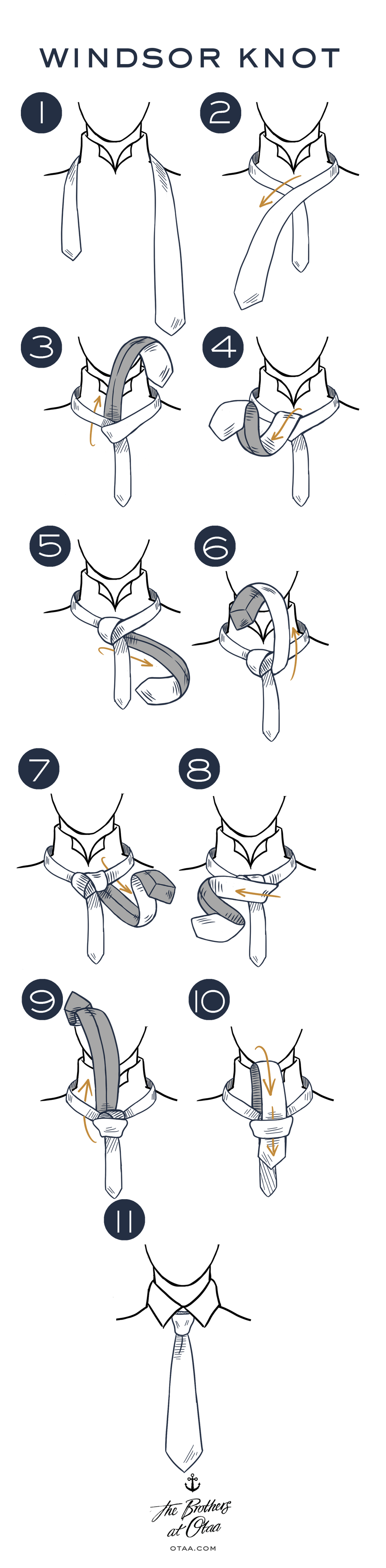 How to tie a windsor knot - steps