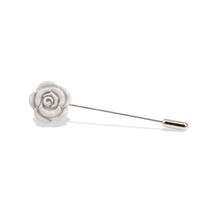 Light Grey Rose Metal Lapel Pin