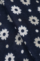 Navy Moonlight White Daisy Scarf Fabric