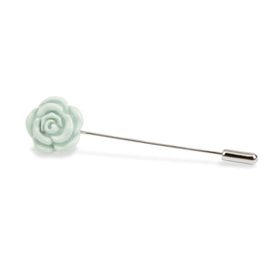 Pastel Mint Green Rose Metal Lapel Pin