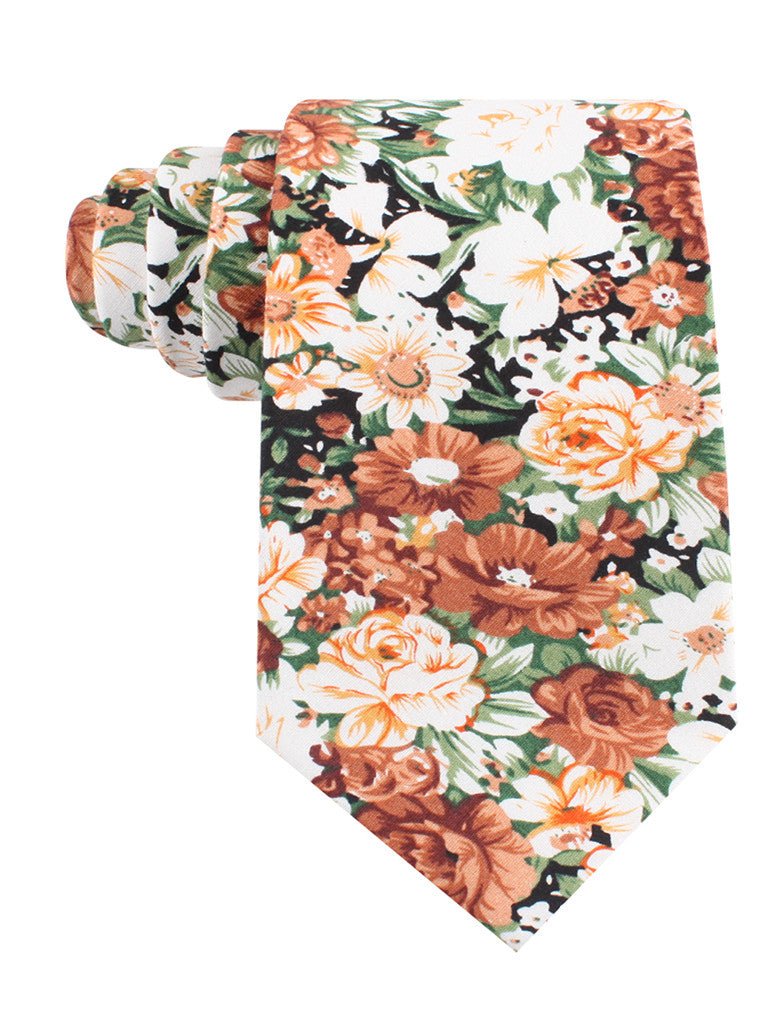 orange flower tie