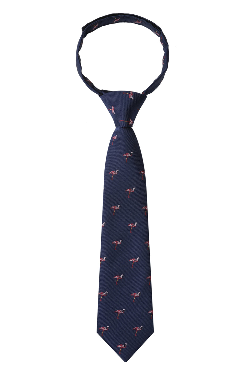 The Navy Blue Pink Flamingo Kids Necktie Kid Ties Children Tie OTAA