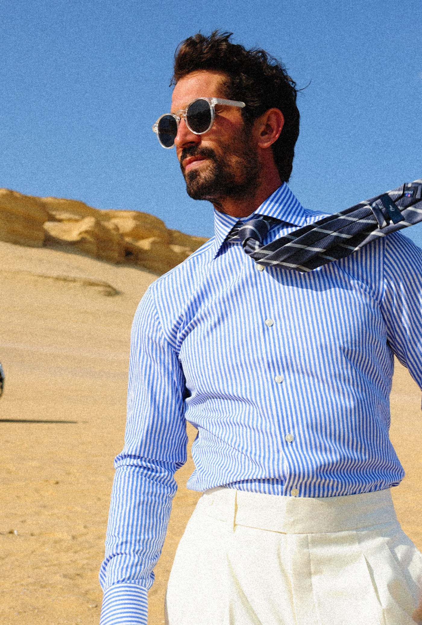 Striped shirt and necktie