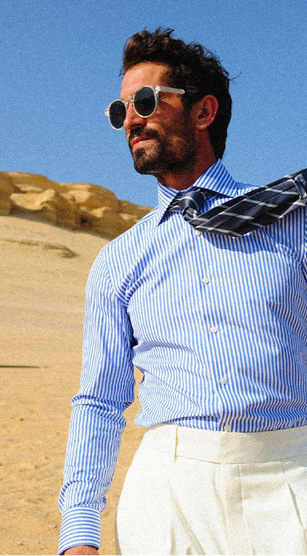 Striped shirt and necktie