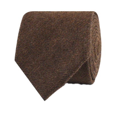 Cinnamon Herringbone tie