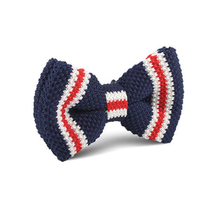 American Navy Blue Knitted Bow Tie