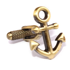 Antique Brass Anchor Cufflinks Side OTAA