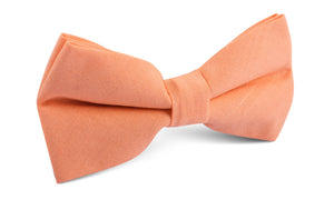 Apricot Peach Slub Linen Bow Tie