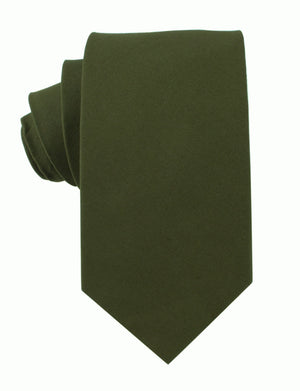 Army Green Cotton Necktie