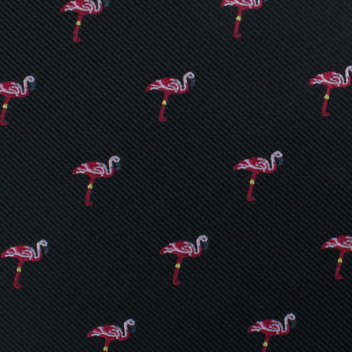 Aruba Island Black Flamingo Self Bow Tie Fabric