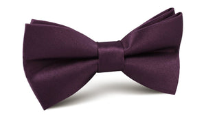 Aubergine Purple Satin Bow Tie