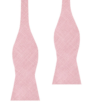 Baby Pink Chevron Linen Self Bow Tie