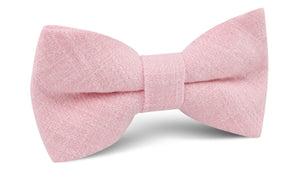 Baby Pink Chevron Linen Bow Tie