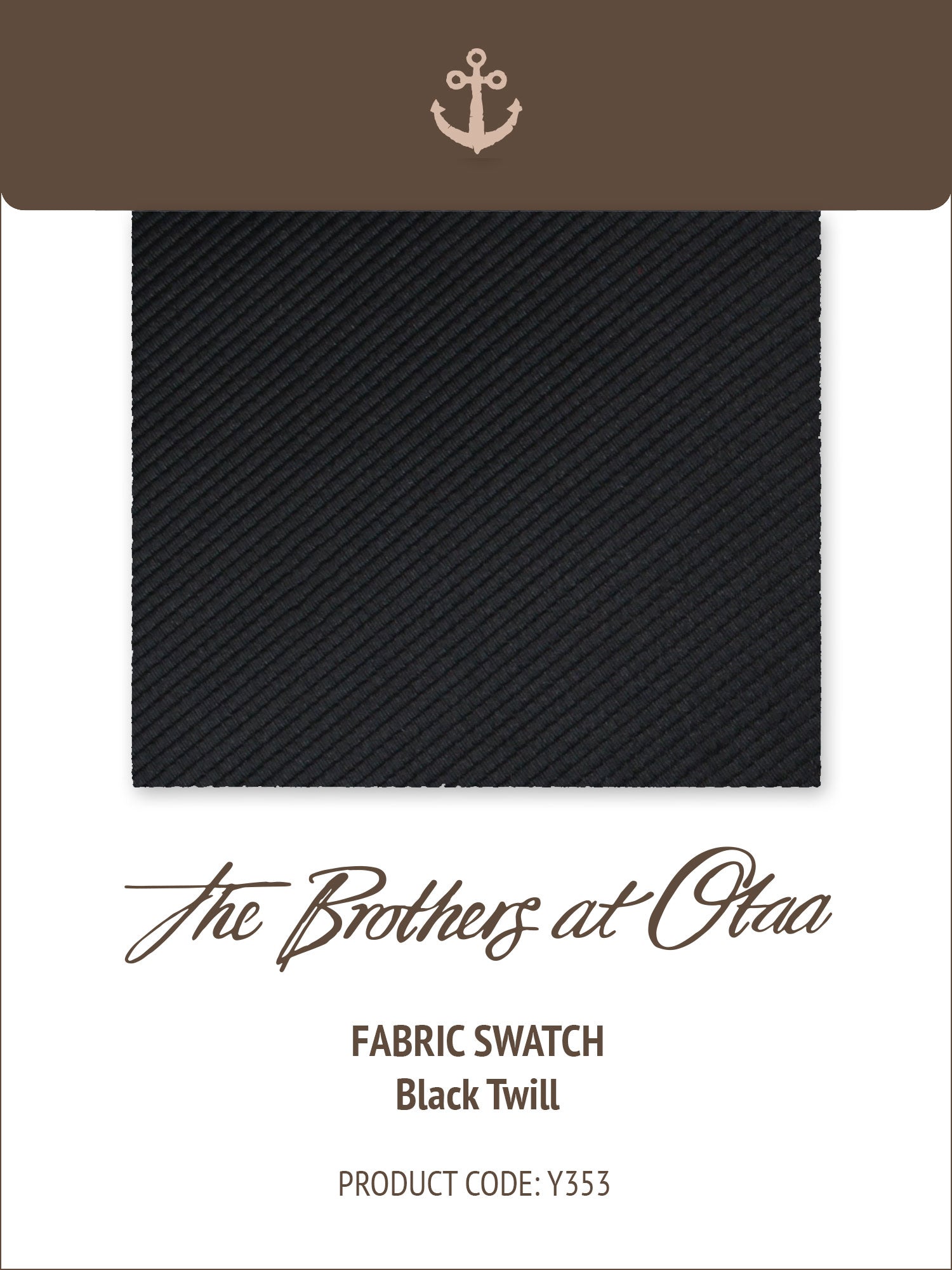 Black Twill Y353 Fabric Swatch