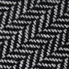 Black Chevron Wool Fabric Self Bowtie
