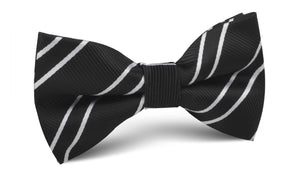 Black Double Stripe Bow Tie