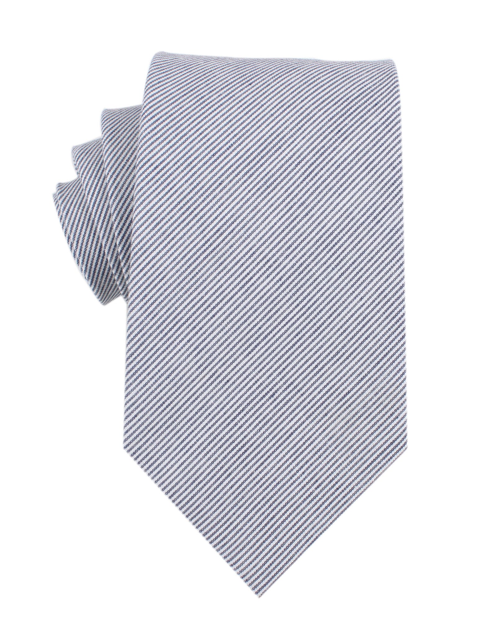 Black and White Pinstripe Cotton Necktie