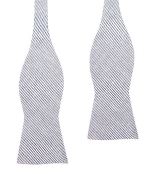 French Pinstripe Cotton Self Tie Bow Tie