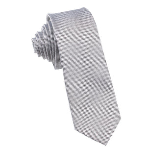 Black and White Small Dots Skinny Tie