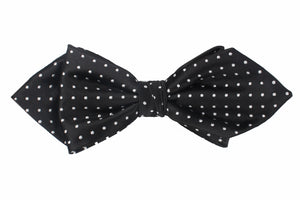 Black with White Polka Dots Diamond Bow Tie