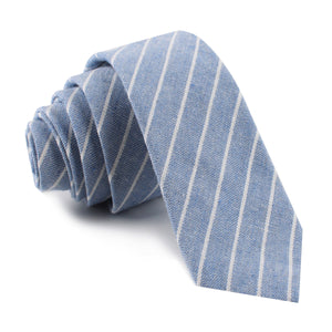 Blue Barney Pin Stripe Linen Skinny Tie