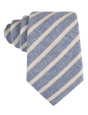 Blue Bodrum Linen Chalk Stripe Tie