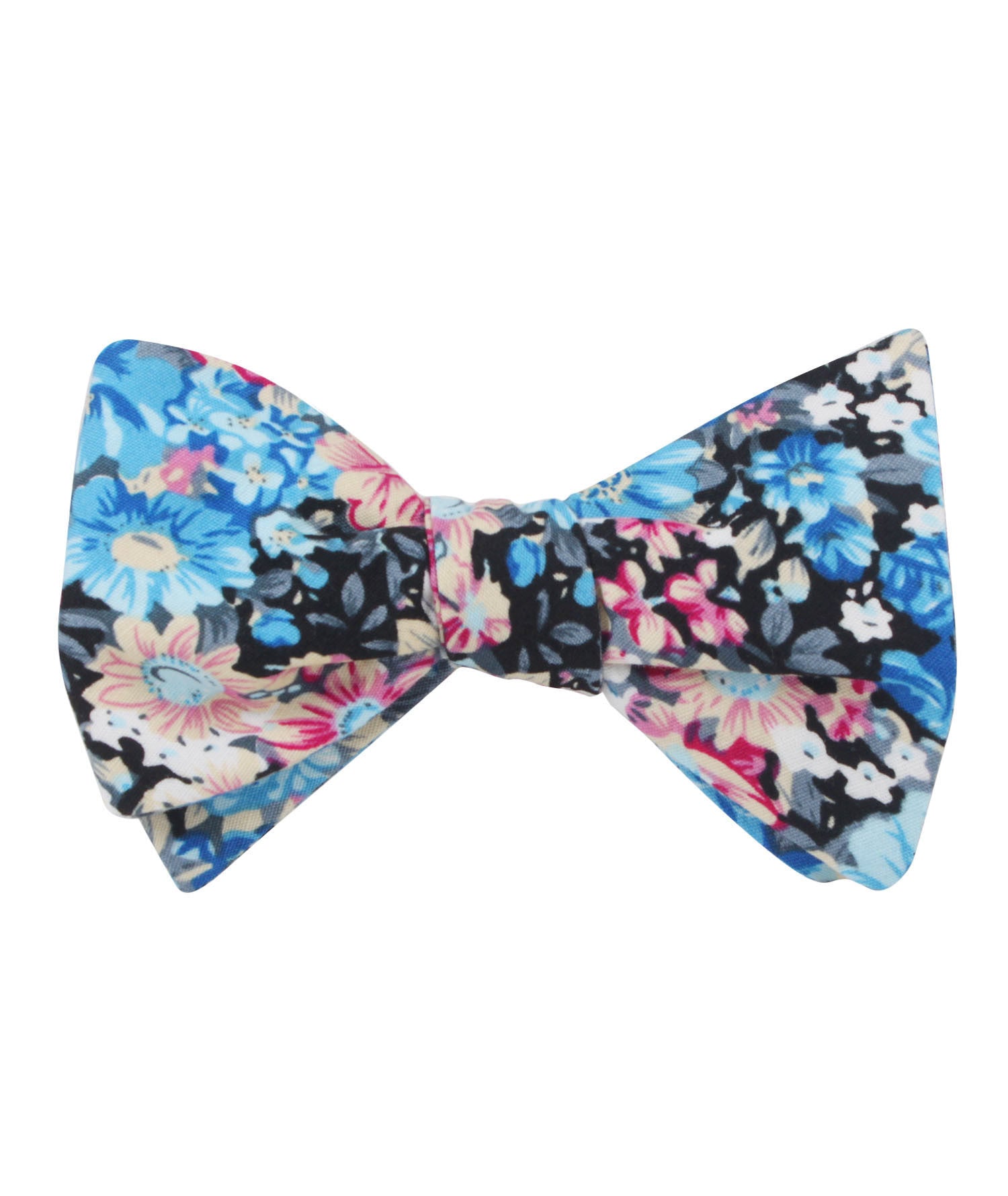 Blue Water Lilies Floral Self Tied Bowtie
