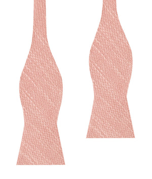 Blush Flamingo Pink Linen Self Bow Tie
