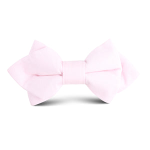Blush Pink Slub Linen Kids Diamond Bow Tie
