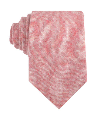 Blush Red Slub Linen Necktie