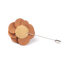 Brew Brown Lapel Flower Pin Back Boutonniere