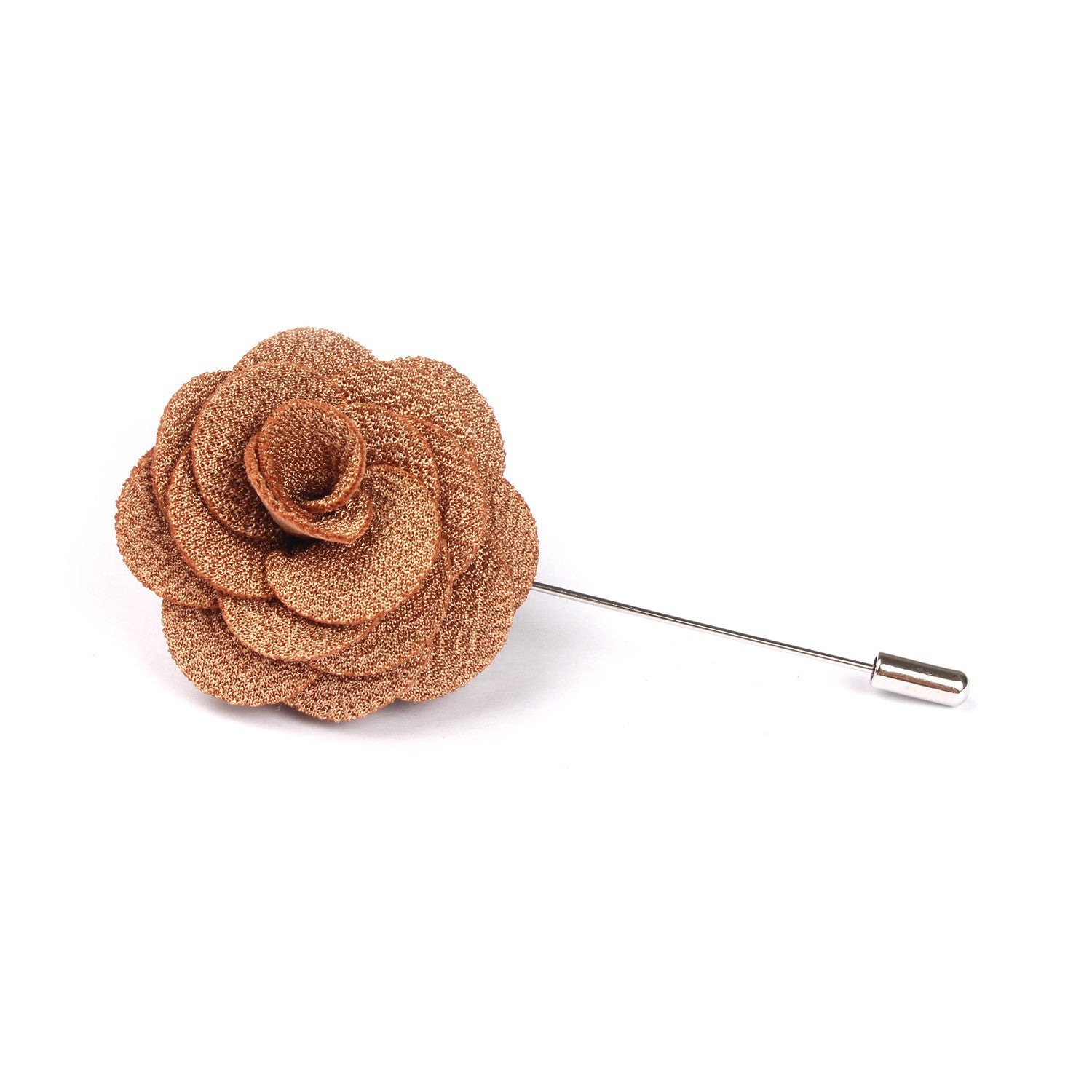 Brew Brown Lapel Flower Pin Front Boutonniere