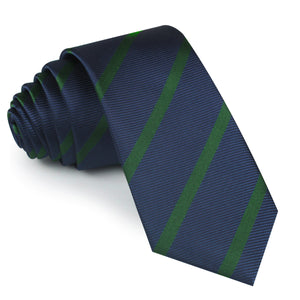 Brunswick Green Striped Skinny Tie